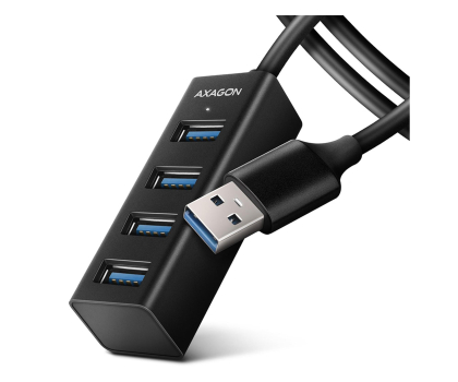 Hub USB Axagon HUE-M1AL, 4x USB 3.2 Gen 1 MINI hub, metalowy, USB-A 1.2m